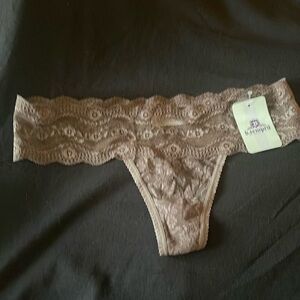 Wacoal b.tempt’d brown lace thong undies